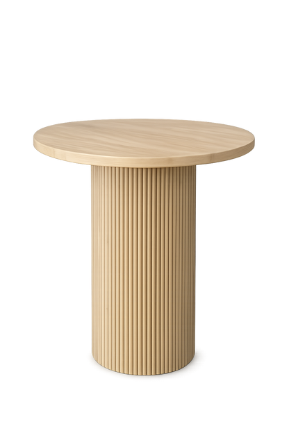 The Newport Fluted Cocktail Table Rental – Natural Wood Bar Height Table | Orange County Huntington Beach Newport Beach