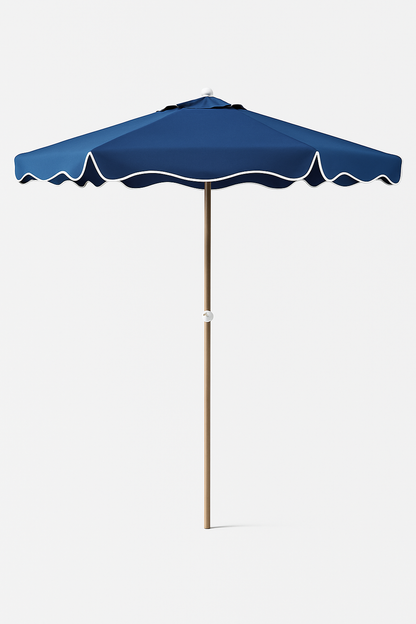 Blue Scalloped Umbrella Rental - Orange County - Huntington Beach - Newport Beach