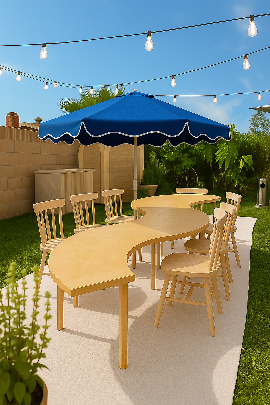 Natural Wood Kids Chair - Kids Party Rental - Orange County - Huntington Beach - Newport Beach