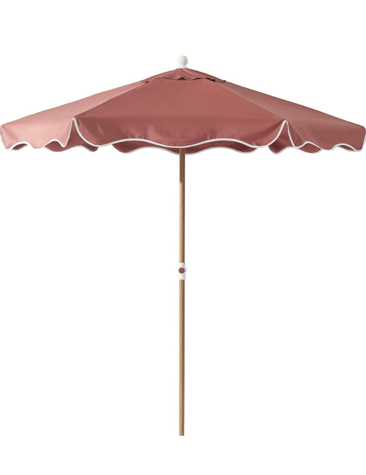 Red Scalloped Umbrella Rental - Orange County - Huntington Beach - Newport Beach