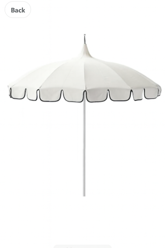 White Pagoda Style Scalloped Umbrella Rental - Orange County - Huntington Beach - Newport Beach