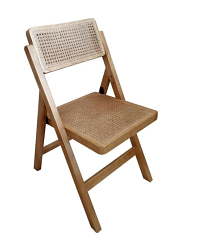 The Newport Rattan Folding Chair Rental – Natural Wood Event Chair | Orange County Huntington Beach Newport Beach