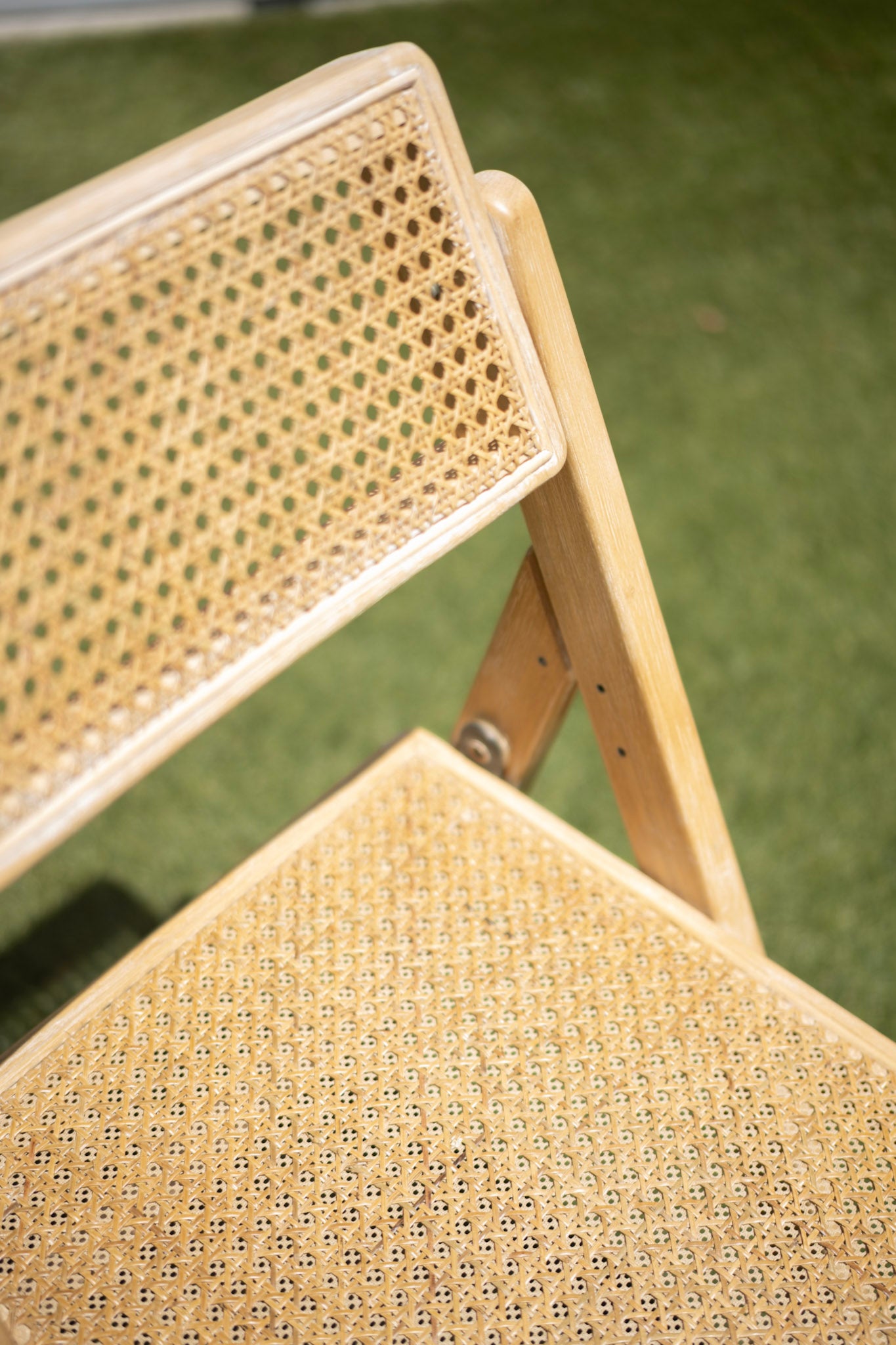 The Newport Rattan Folding Chair Rental – Natural Wood Event Chair | Orange County Huntington Beach Newport Beach