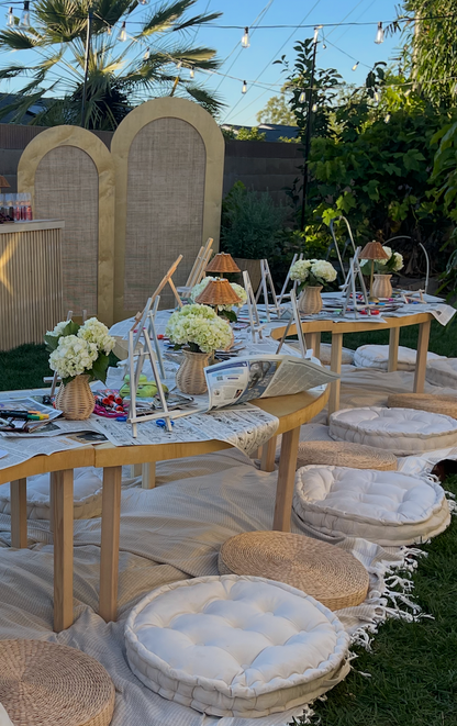 Rattan Floor Cushion- Floor Pillow - Party Rental - Orange County - Huntington Beach - Newport Beach