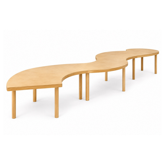 Serpentine Wood Low Picnic Table or Kids Table Party Rental - Orange County - Huntington Beach - Newport Beach